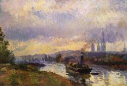 Albert Lebourg Tug Boats at Rouen china oil painting image